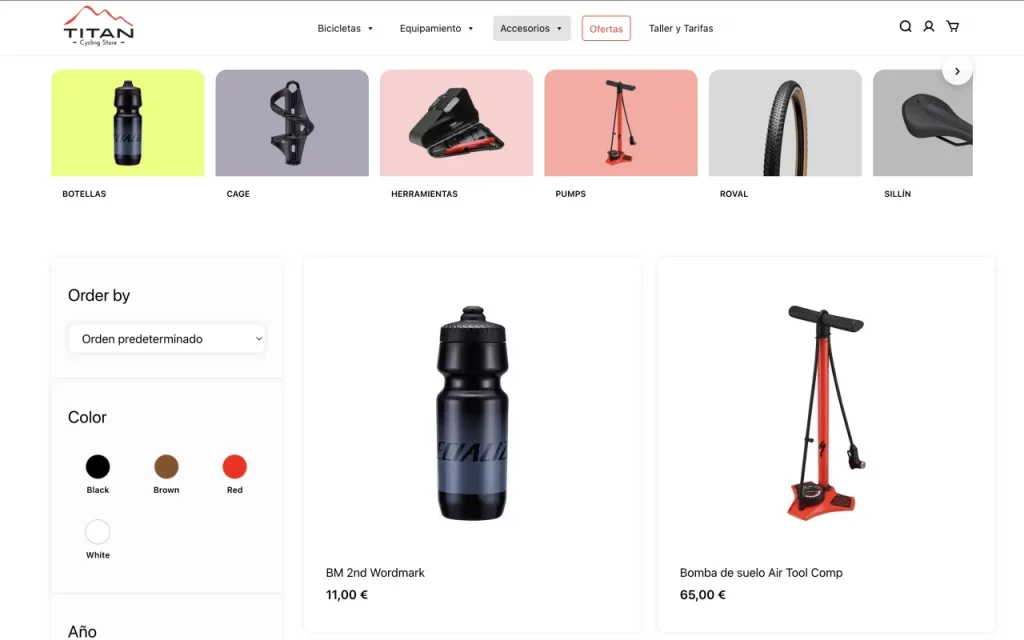 Main Category Product Page