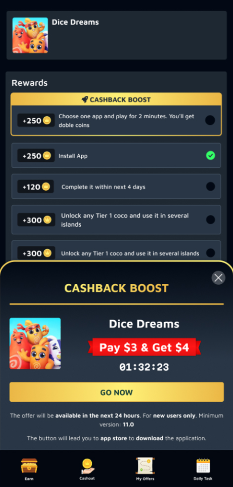 Limited-Time Cashback Boost & Persistent Mobile Navigation